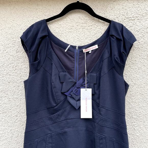 NEW Rebecca Taylor Blue Sheath Dress 10 Sleeveless - Picture 2 of 9